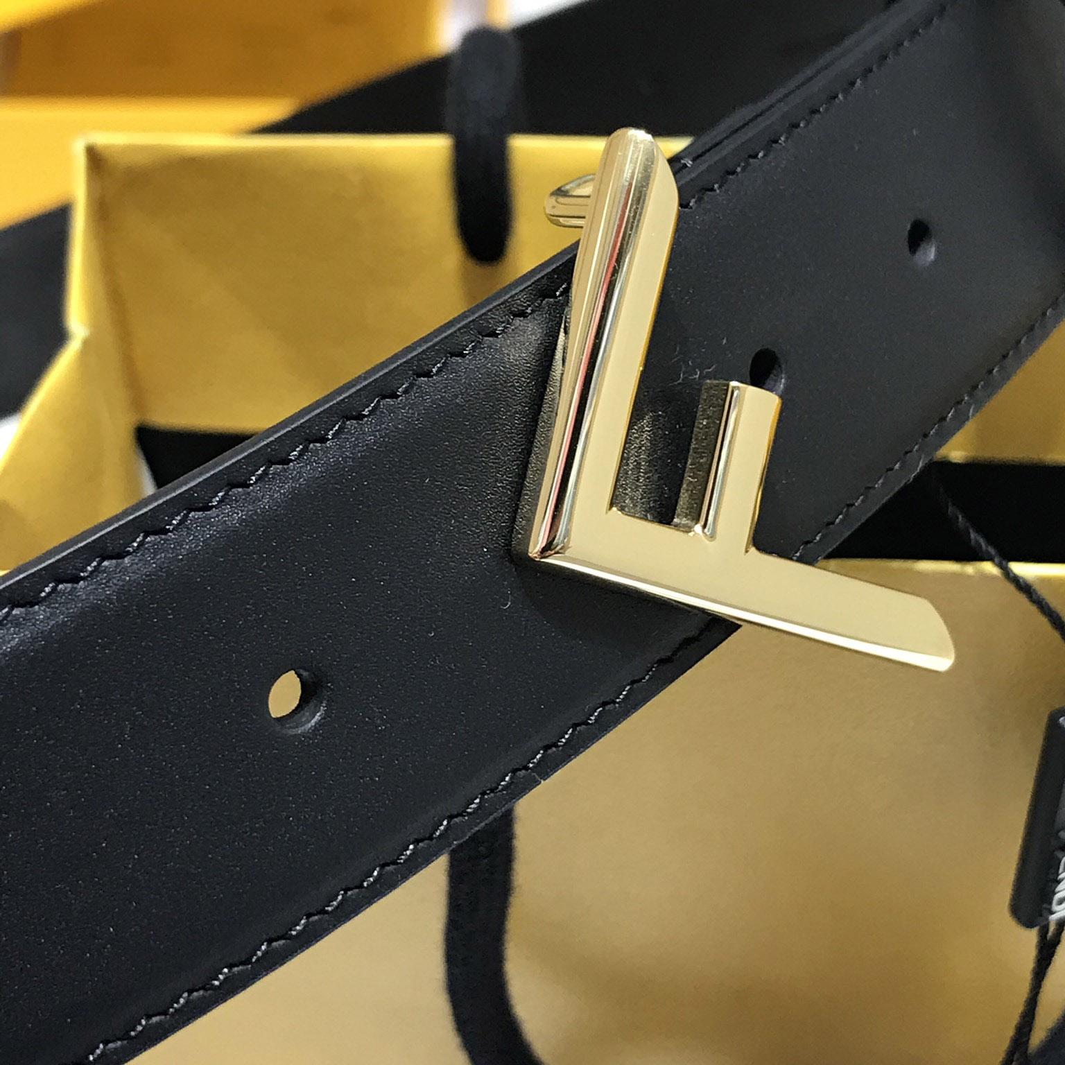 Fendi Black Leather Belt - FashionPlug