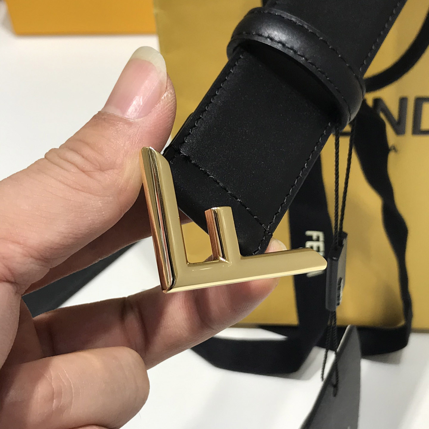 Fendi Black Leather Belt - FashionPlug