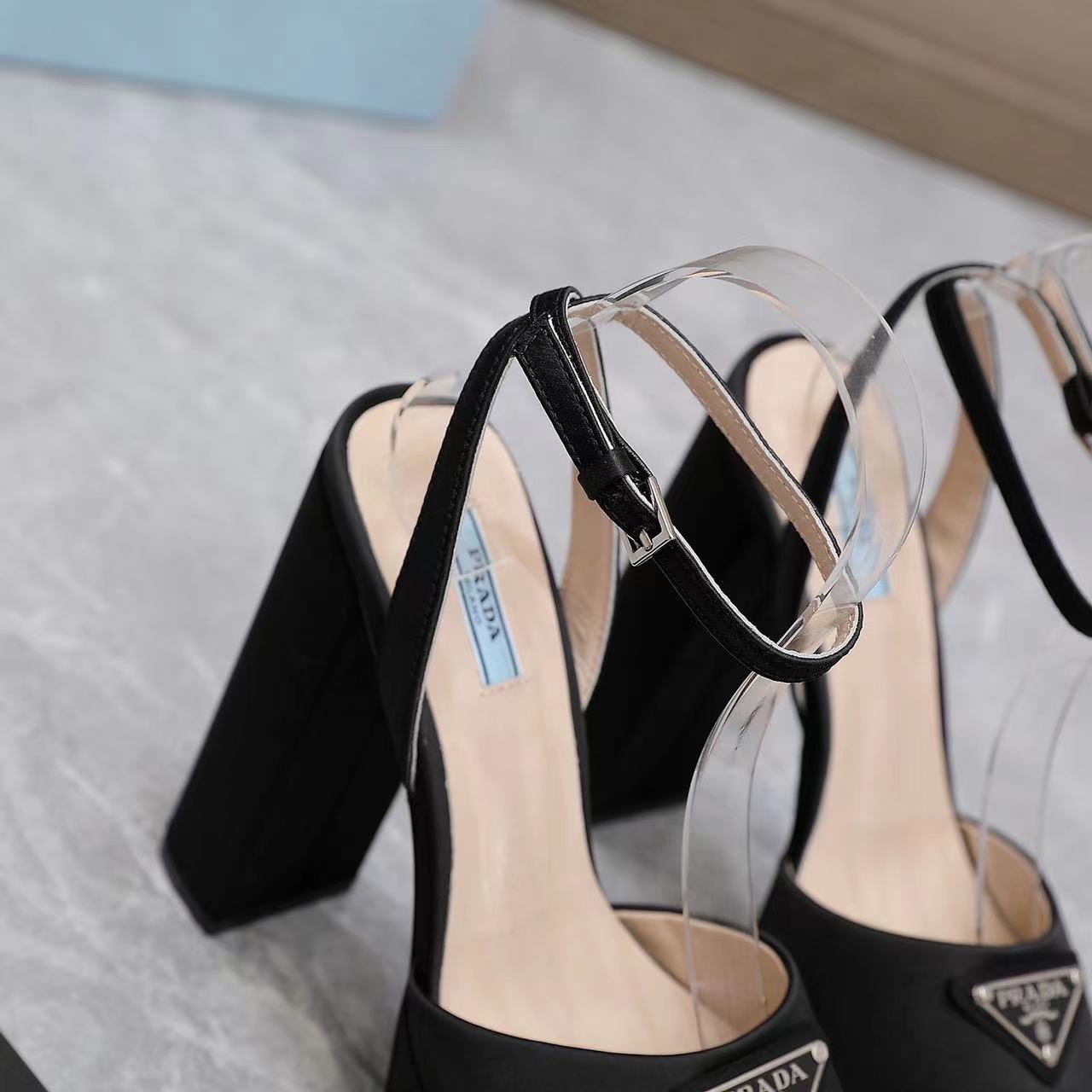 Prada High-Heeled Satin Sandals - FashionPlug