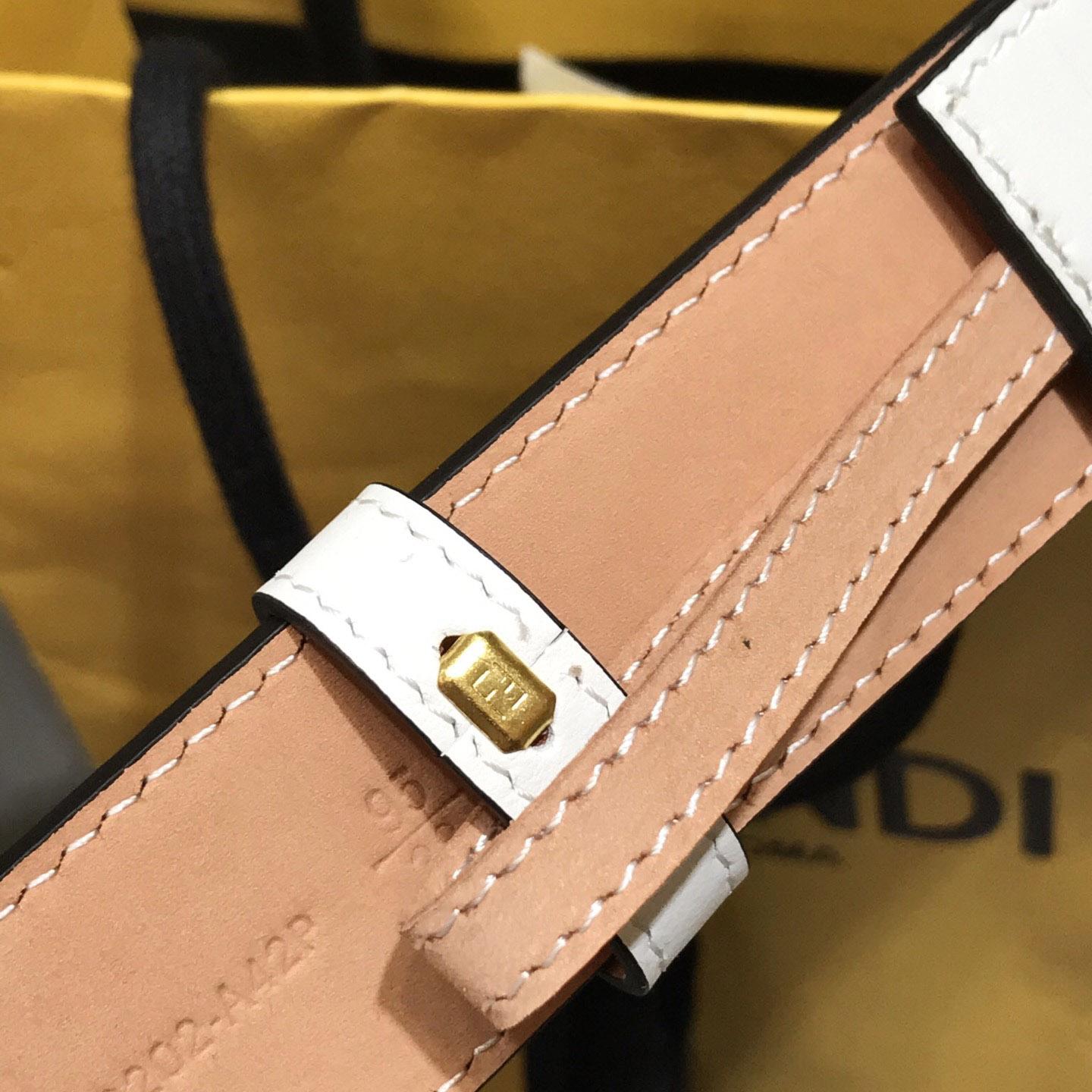 Fendi White Leather Belt - FashionPlug