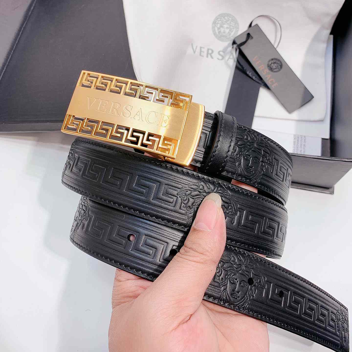 Versace Leather Belt - FashionPlug