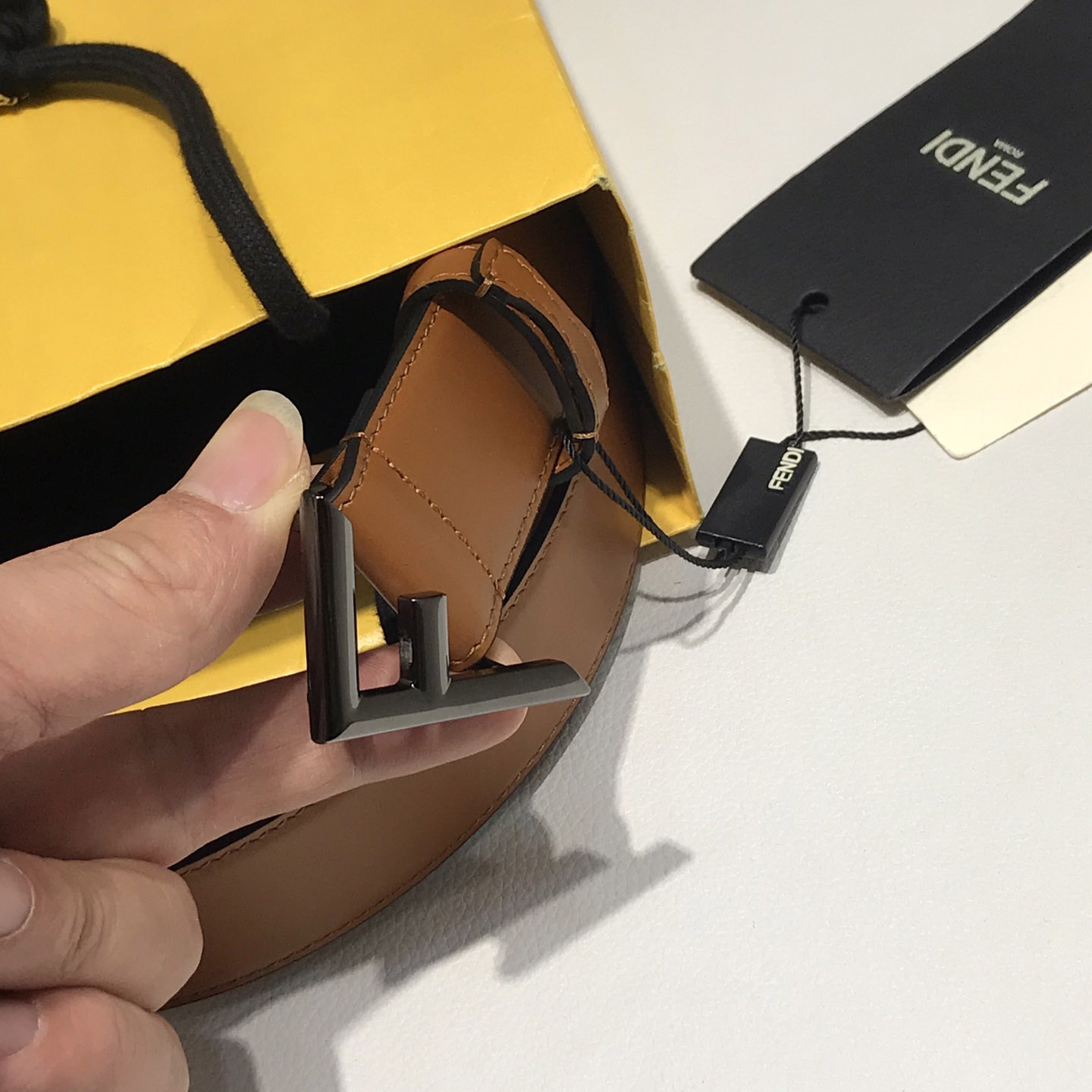 Fendi Brown Leather Belt - FashionPlug