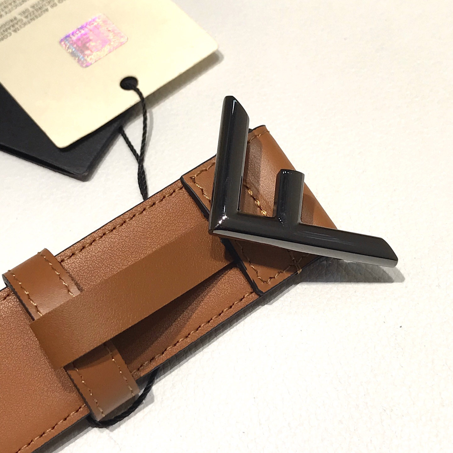 Fendi Brown Leather Belt - FashionPlug