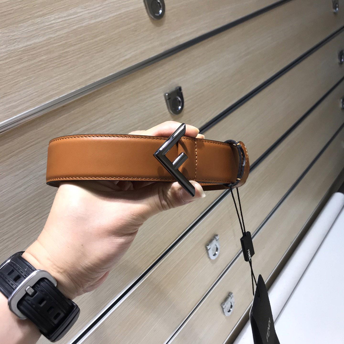 Fendi Brown Leather Belt - FashionPlug