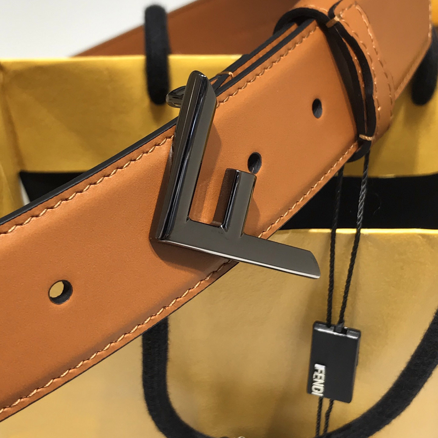 Fendi Brown Leather Belt - FashionPlug