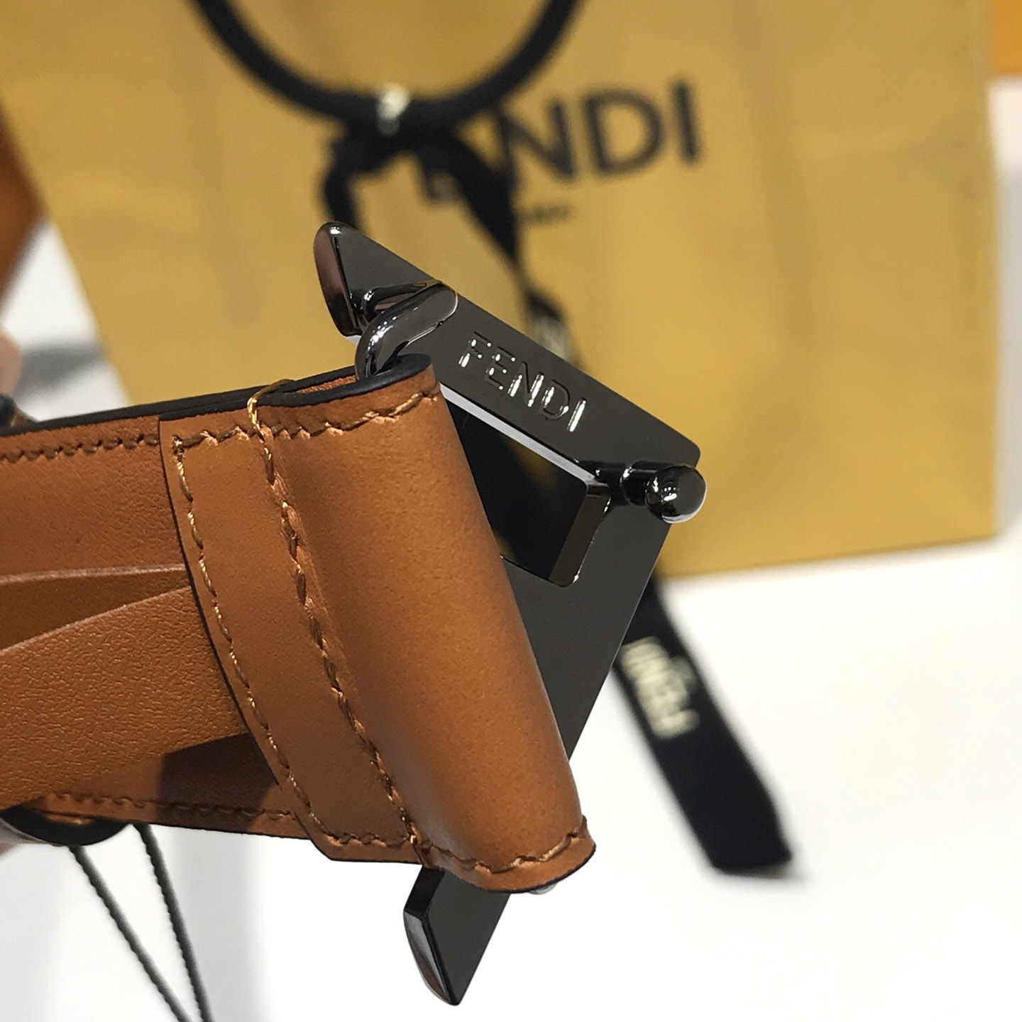Fendi Brown Leather Belt - FashionPlug