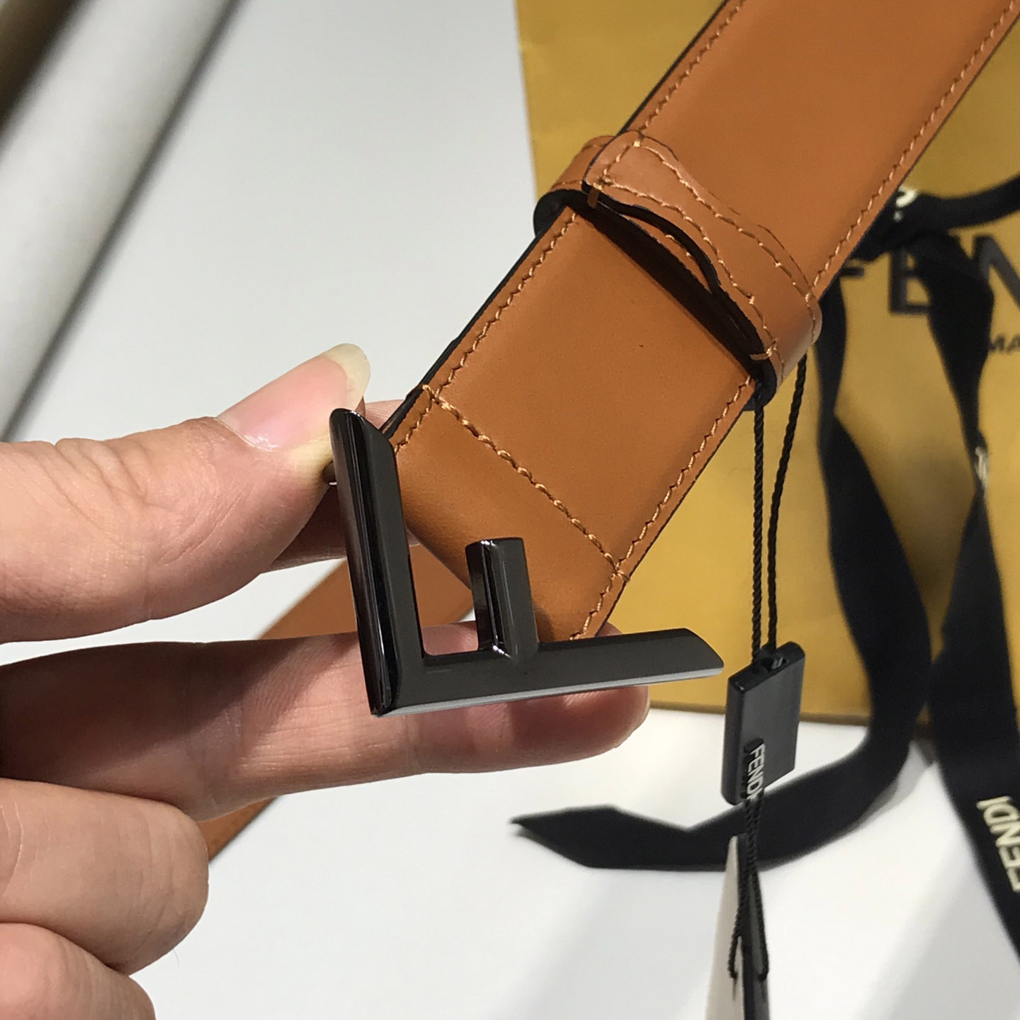 Fendi Brown Leather Belt - FashionPlug
