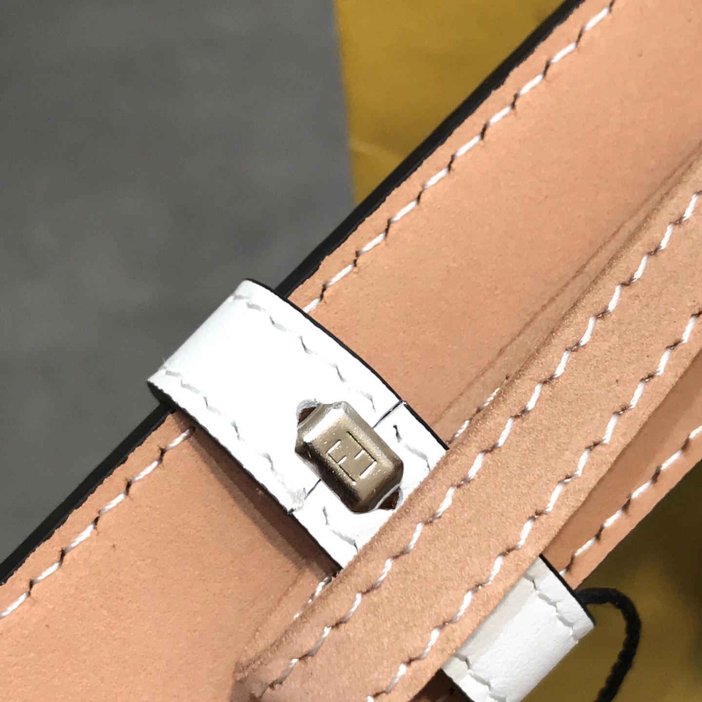 Fendi White Leather Belt - FashionPlug