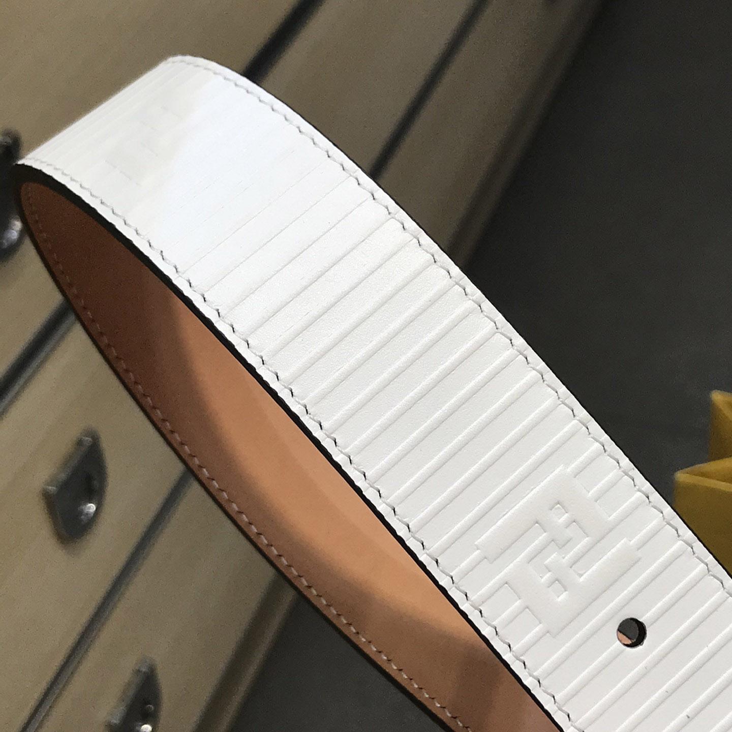 Fendi White Leather Belt - FashionPlug