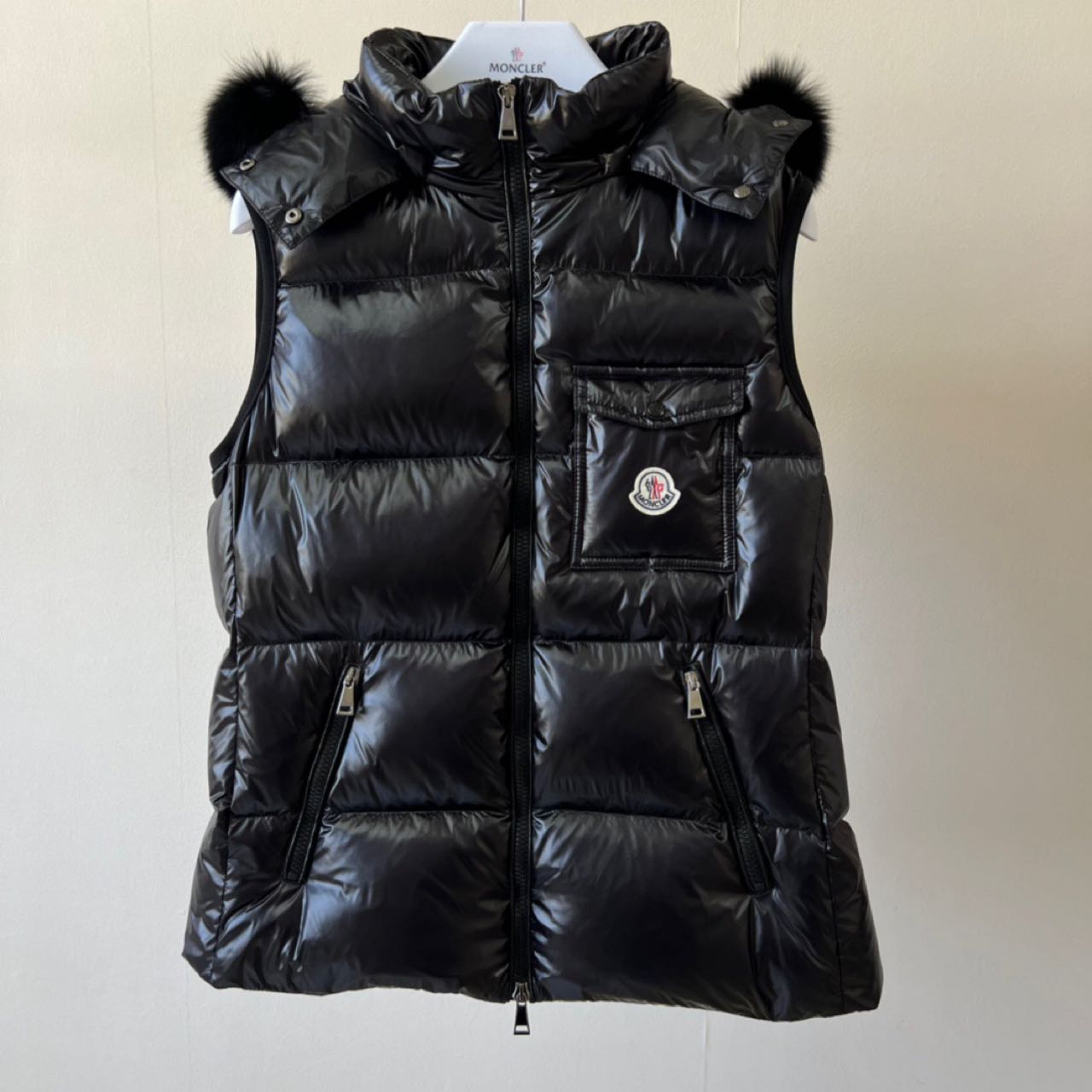 Moncler Bairon Faux-Fur-Trim Vest - FashionPlug