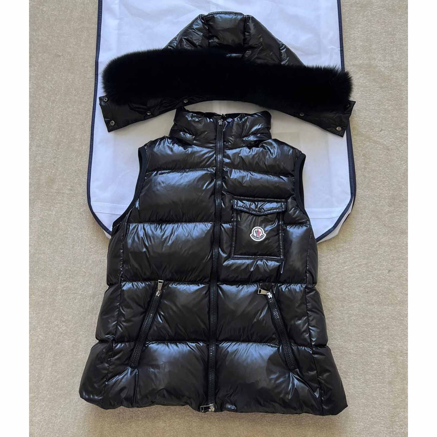 Moncler Bairon Faux-Fur-Trim Vest - FashionPlug