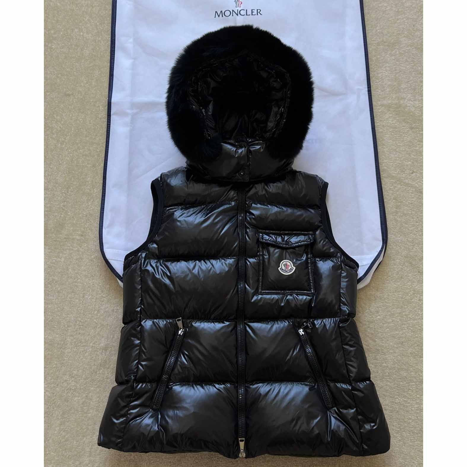 Moncler Bairon Faux-Fur-Trim Vest - FashionPlug