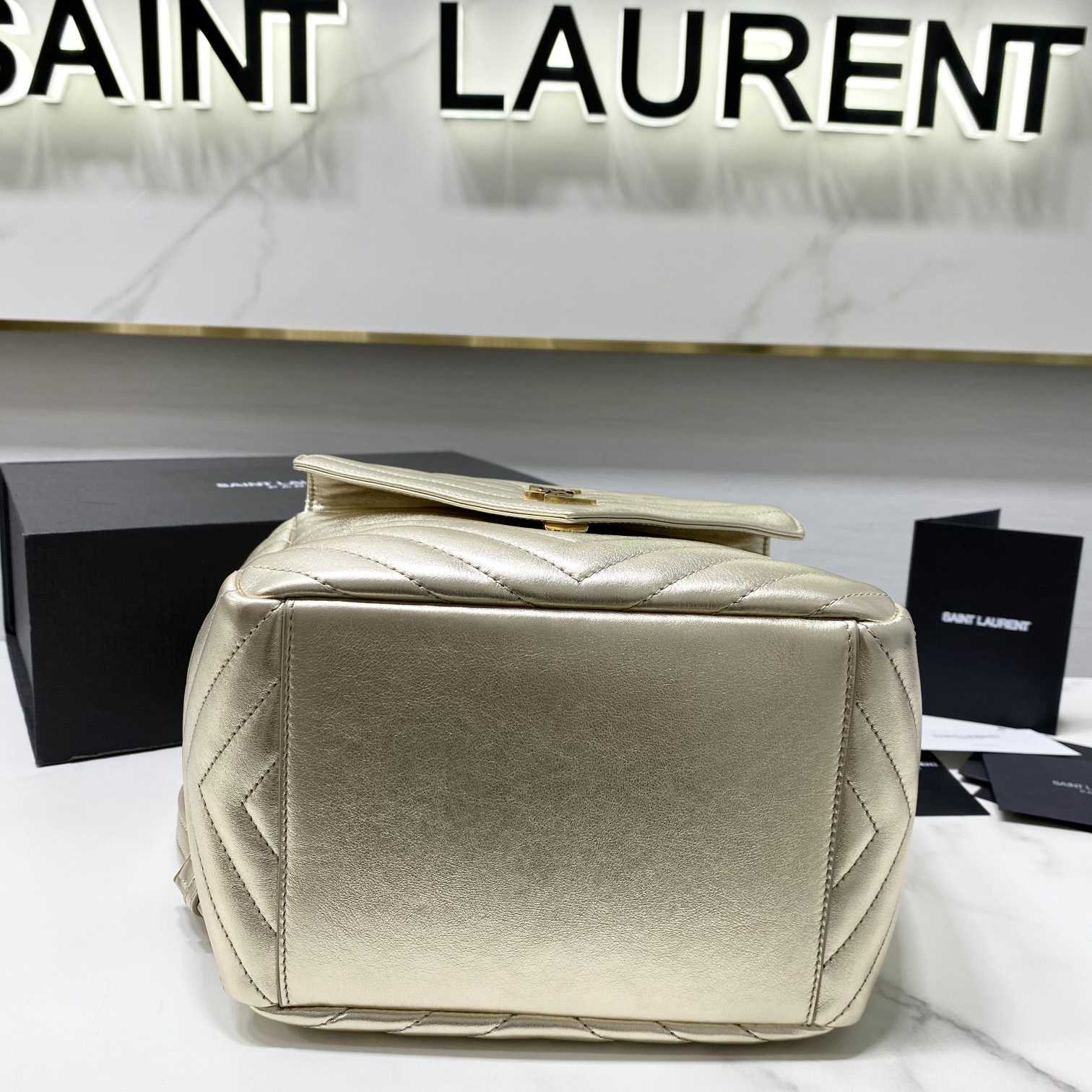 Saint Laurent Joe Drawstring Quilted Backpack(22-29-15cm) - FashionPlug