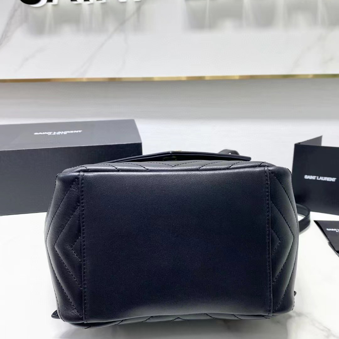Saint Laurent Joe Drawstring Quilted Backpack(22-29-15cm) - FashionPlug