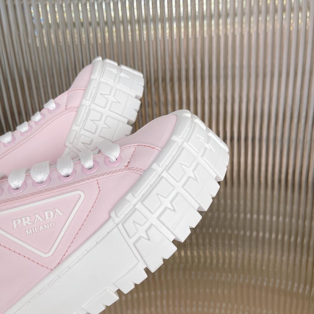 Prada Double Wheel Nylon Gabardine Sneakers - FashionPlug