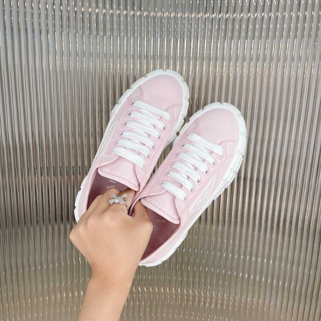 Prada Double Wheel Nylon Gabardine Sneakers - FashionPlug