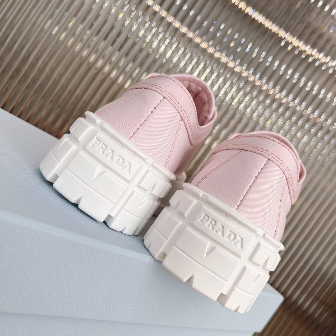 Prada Double Wheel Nylon Gabardine Sneakers - FashionPlug