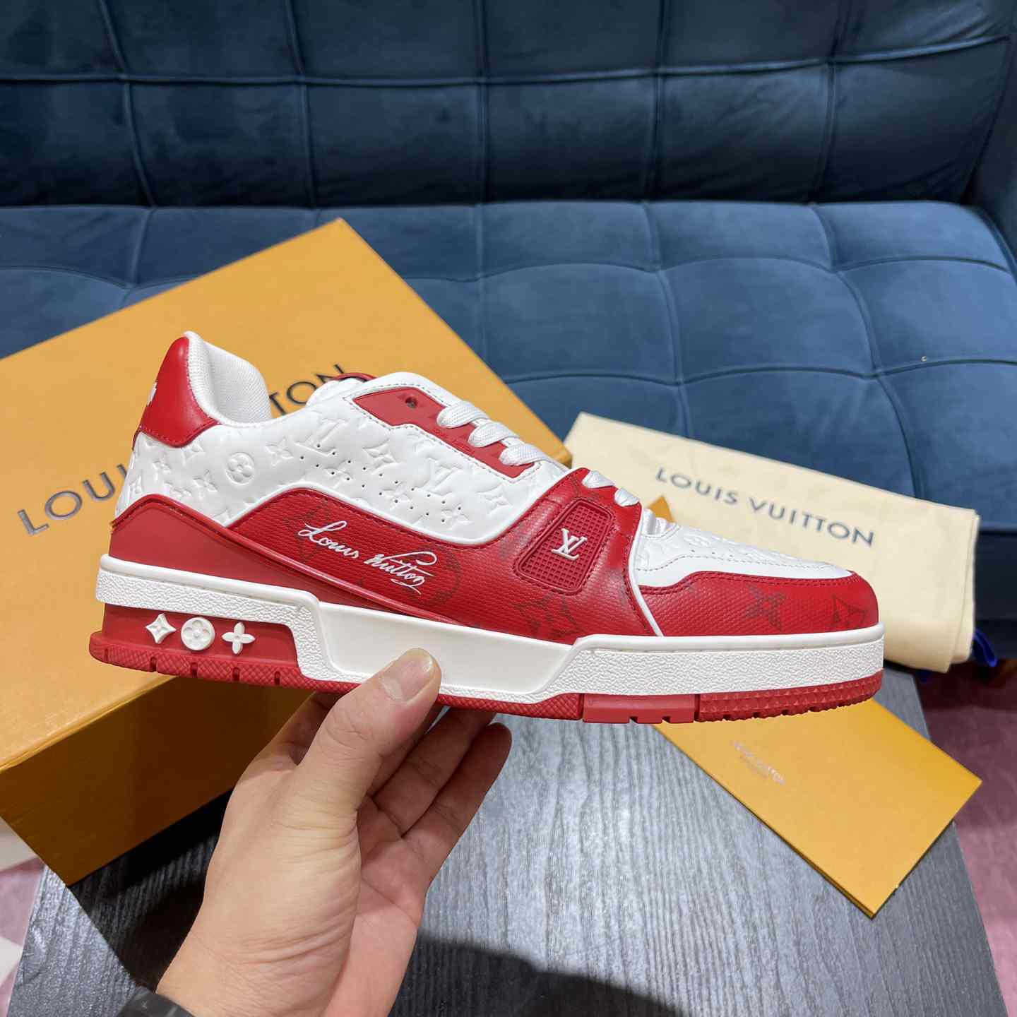 Louis Vuitton LV Trainer Sneaker       1AANFA - FashionPlug