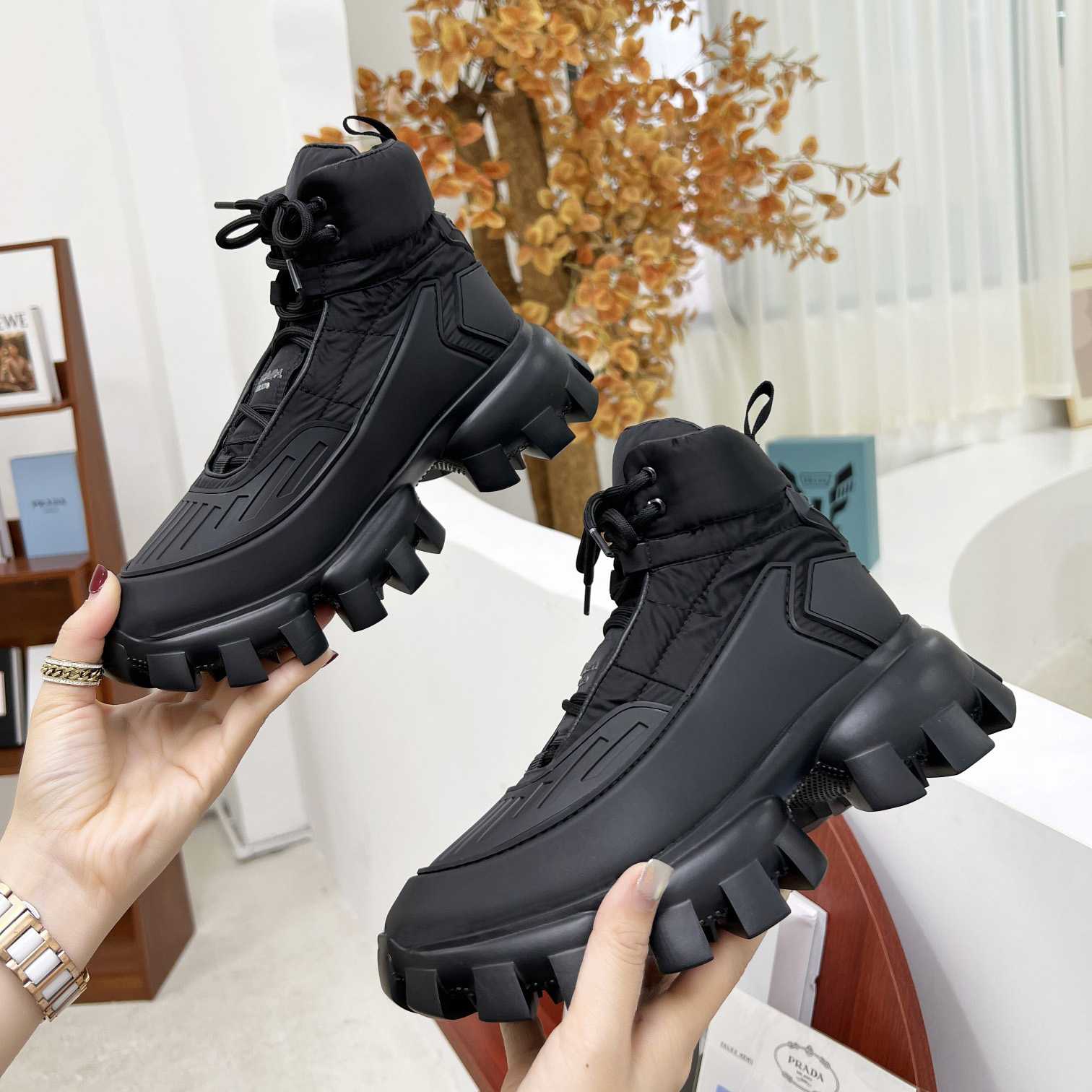 Prada Cloudbust Thunder High-Top Sneakers - FashionPlug