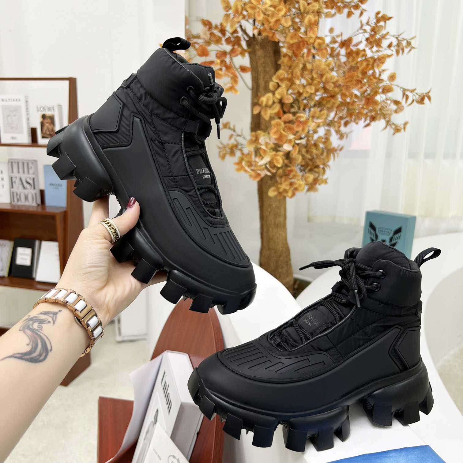 Prada Cloudbust Thunder High-Top Sneakers - FashionPlug