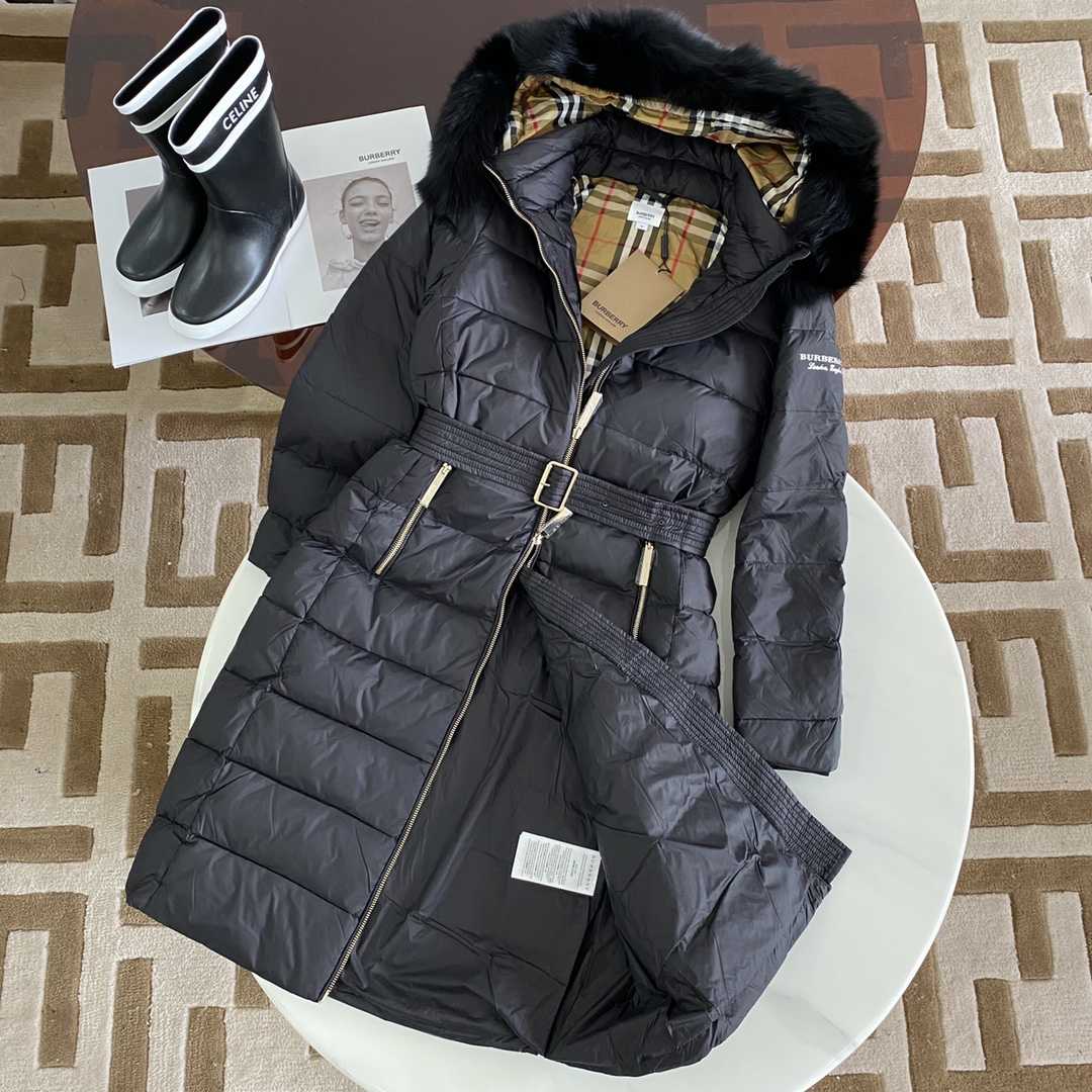Burberry Hood Nylon Long Down Jacket - FashionPlug