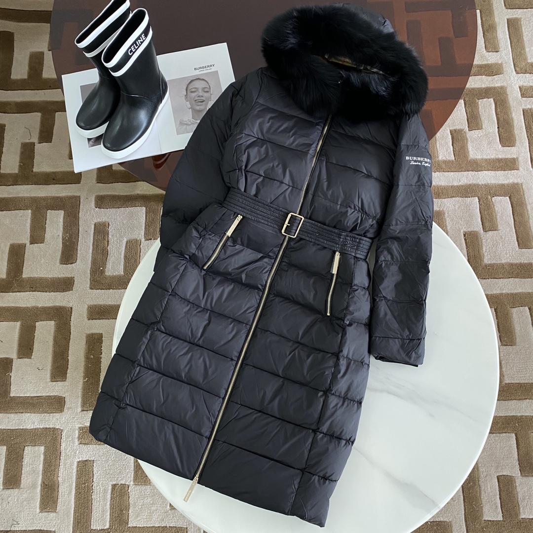 Burberry Hood Nylon Long Down Jacket - FashionPlug