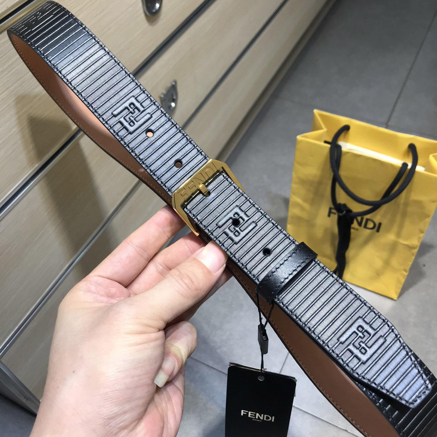 Fendi Black Leather Belt - FashionPlug