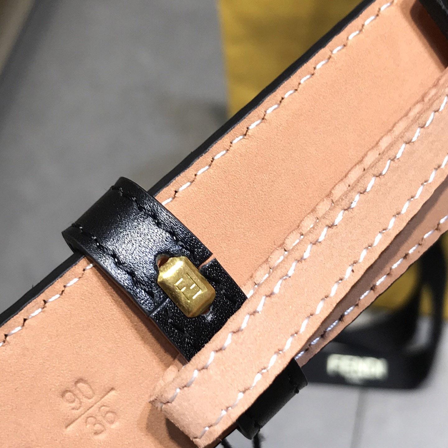 Fendi Black Leather Belt - FashionPlug