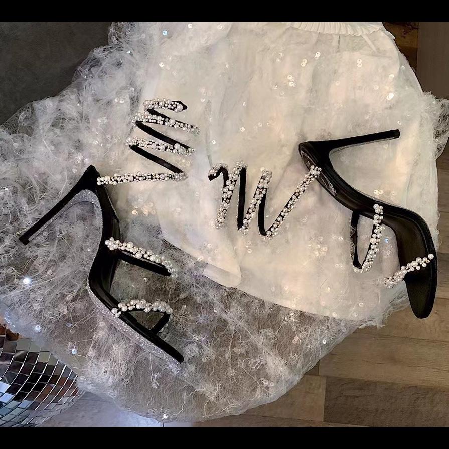 Rene Caovilla Stiletto Heel Sandals - FashionPlug
