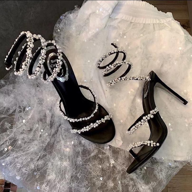Rene Caovilla Stiletto Heel Sandals - FashionPlug