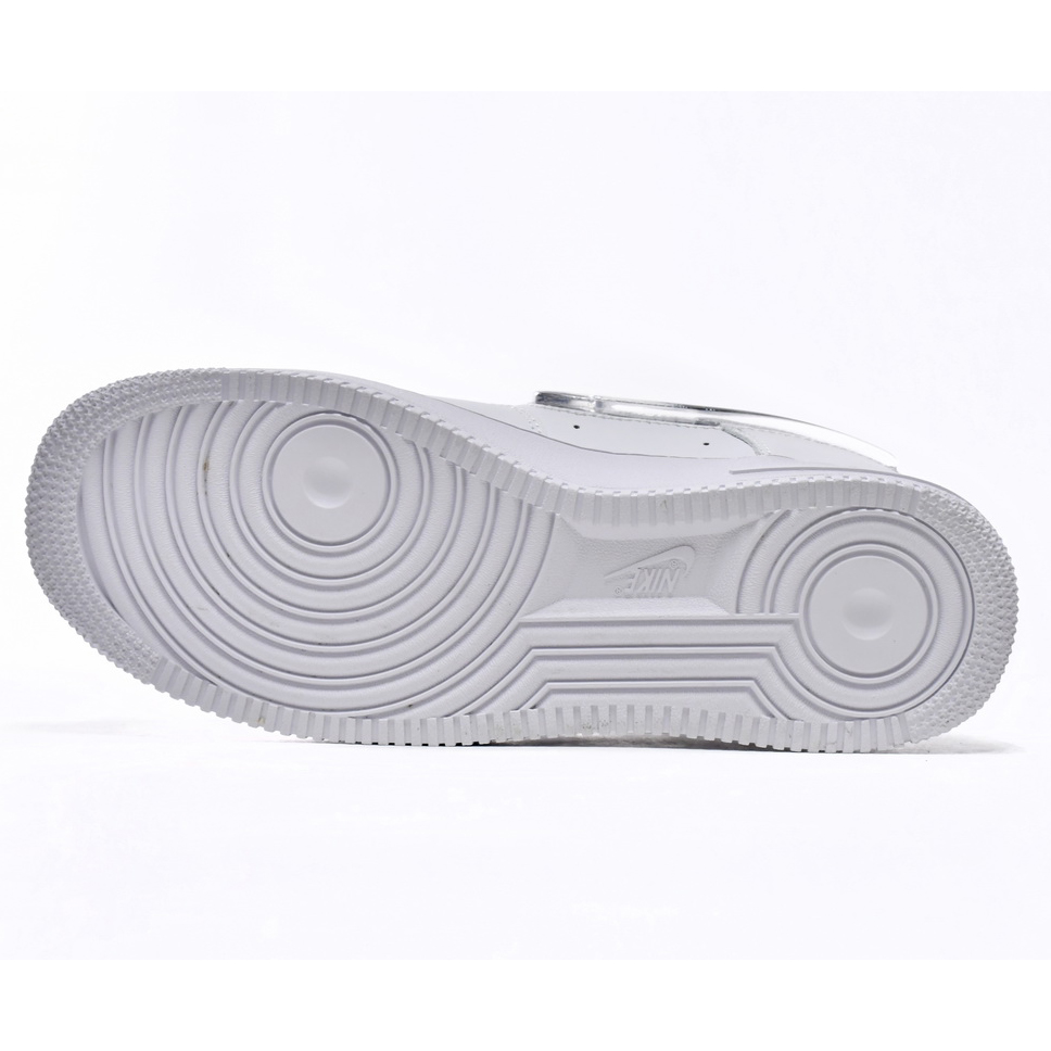 Nike Air Force 1 Low White Metallic Silver Sneaker      DC9651-100 - FashionPlug