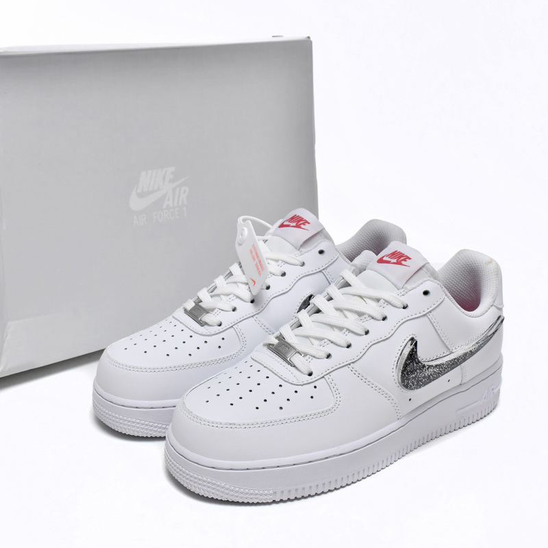 Nike Air Force 1 Low White Metallic Silver Sneaker      DC9651-100 - FashionPlug