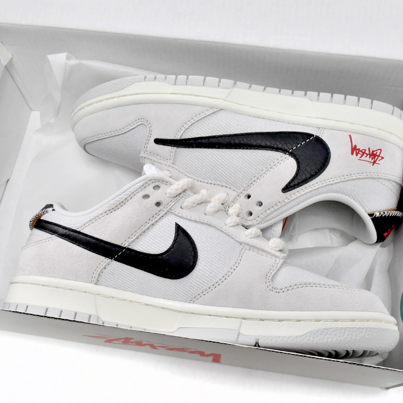 Stussy x Nike SB Dunk Low Sneakers   DD9776-068 - FashionPlug