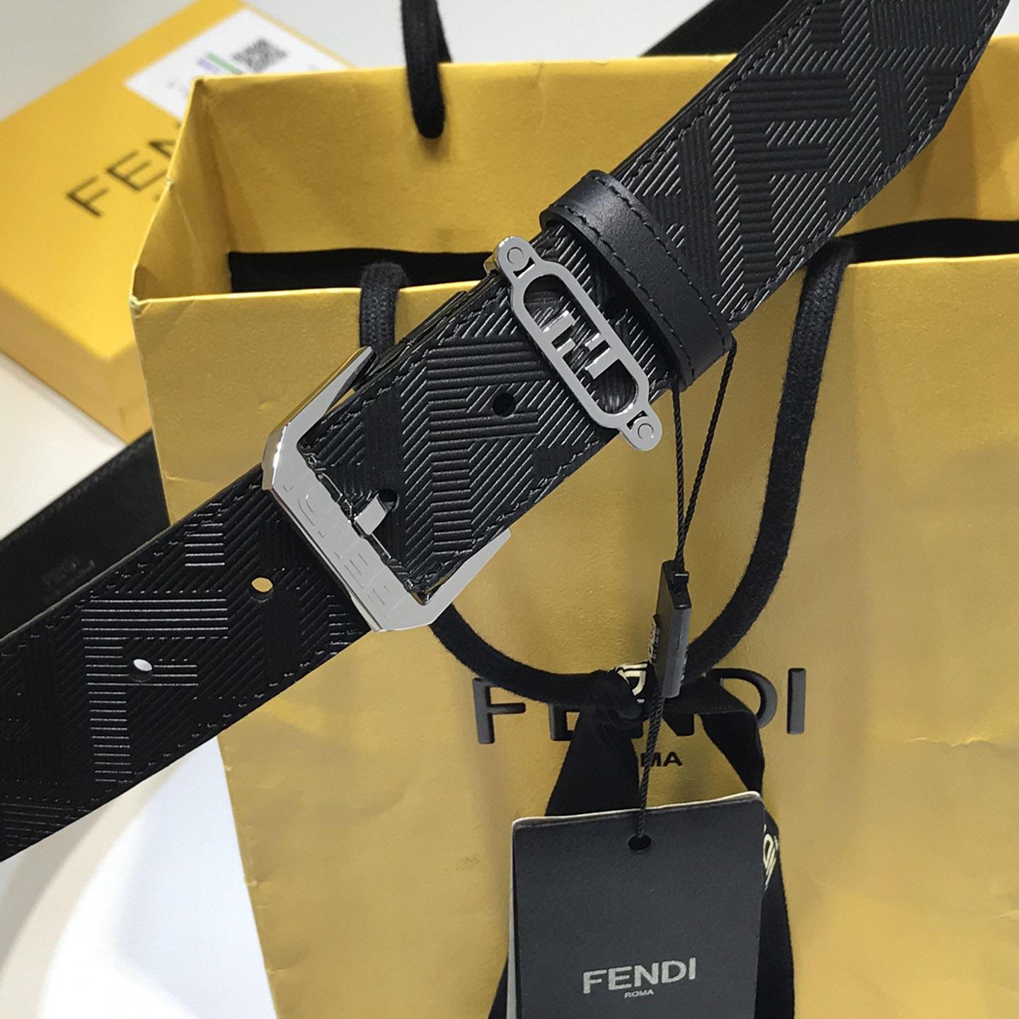 Fendi Edge Black Leather Belt - FashionPlug