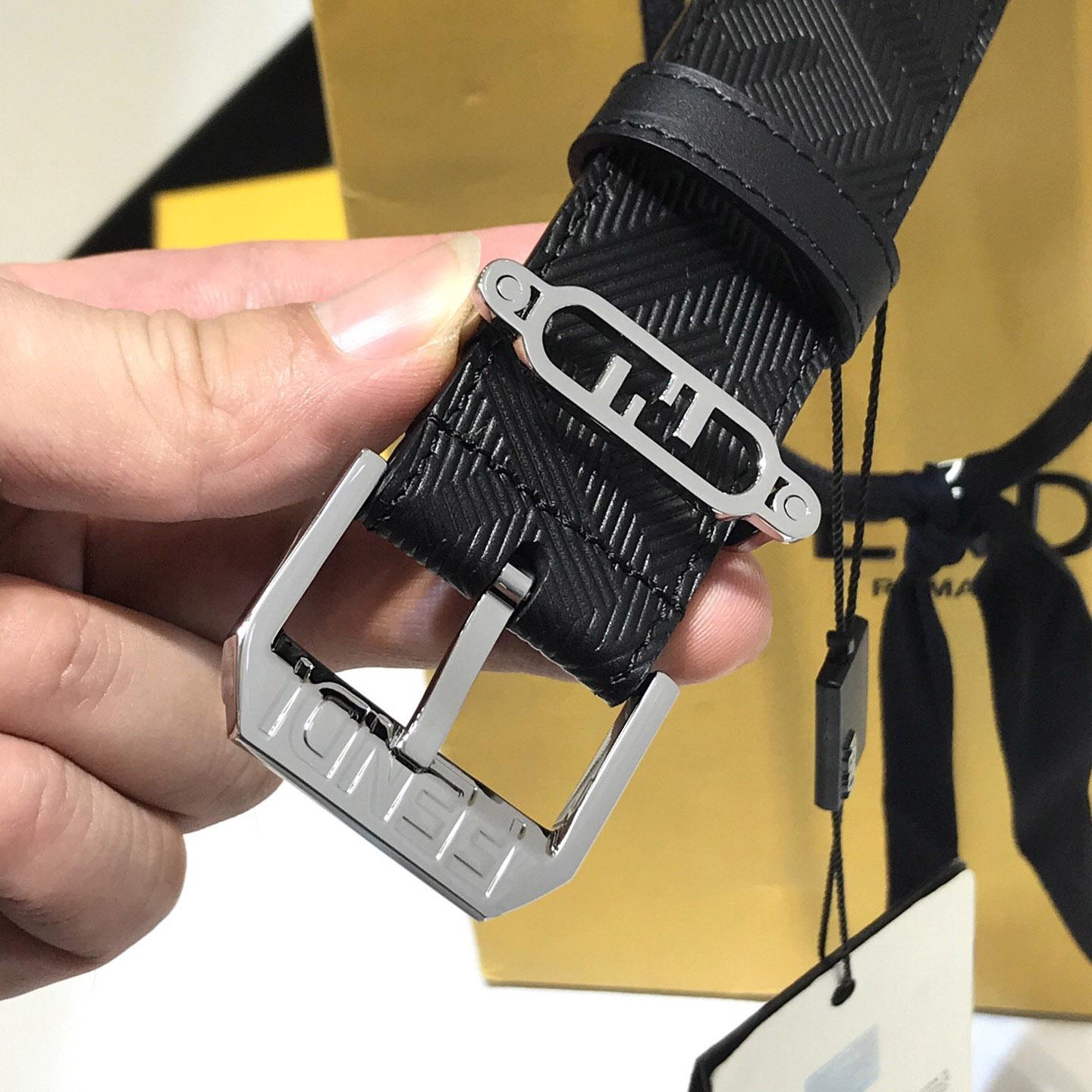 Fendi Edge Black Leather Belt - FashionPlug