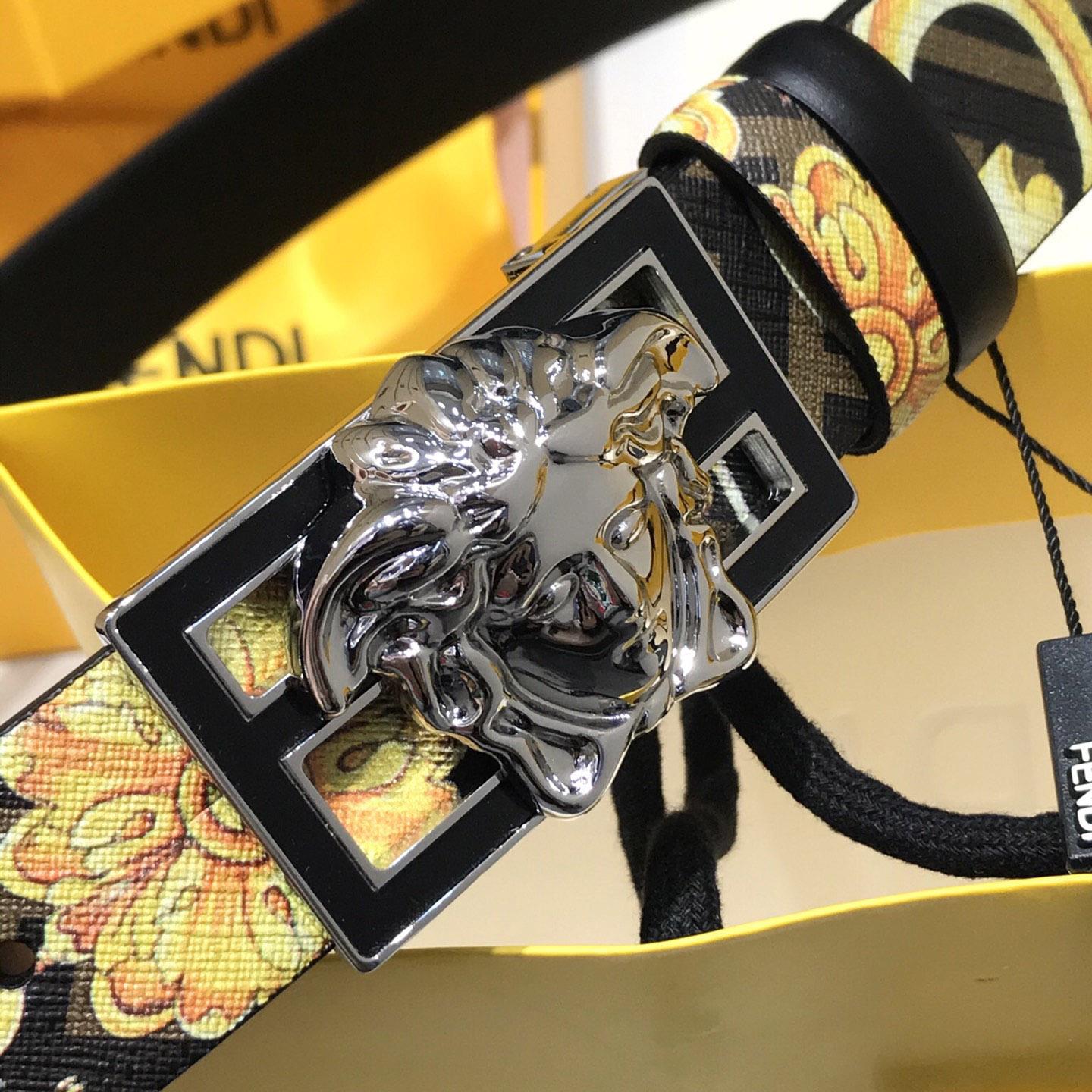 Versace Fendace Baroque Reversible Belt - FashionPlug