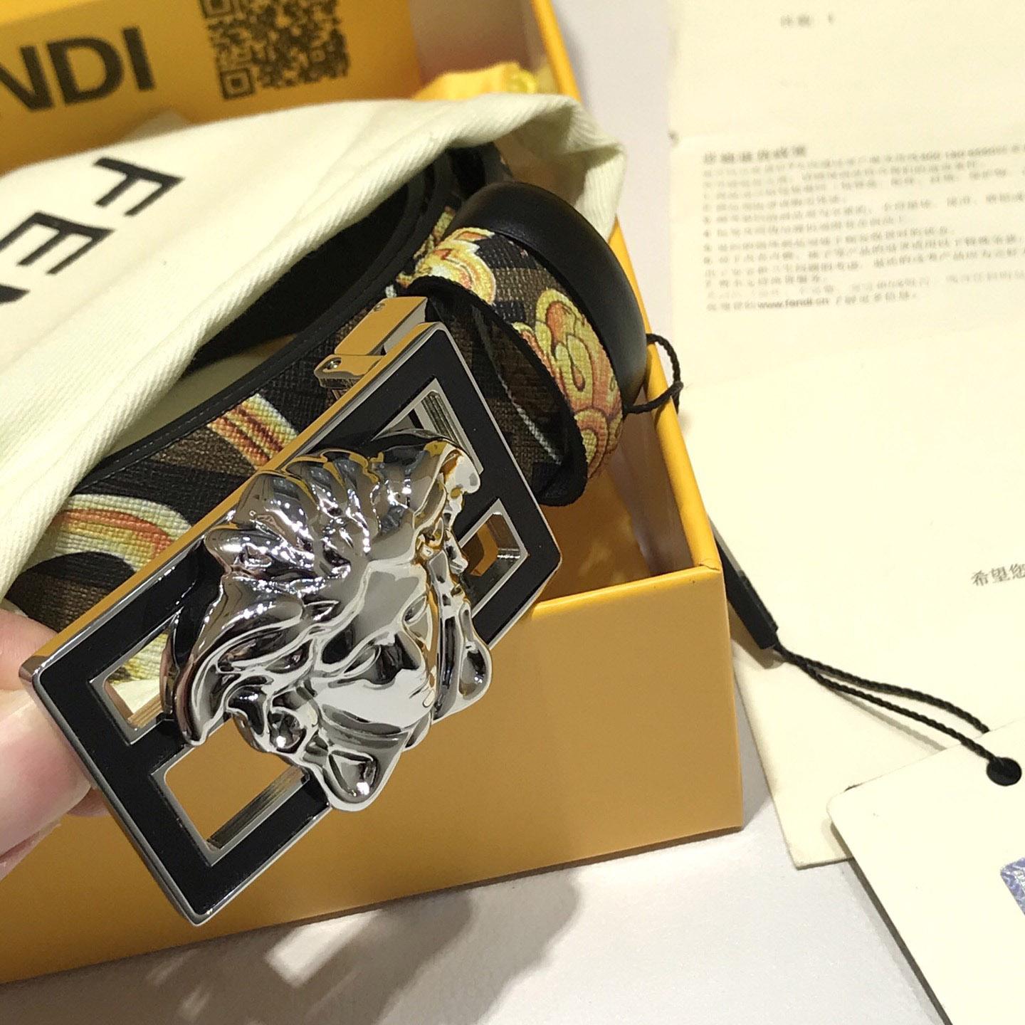 Versace Fendace Baroque Reversible Belt - FashionPlug