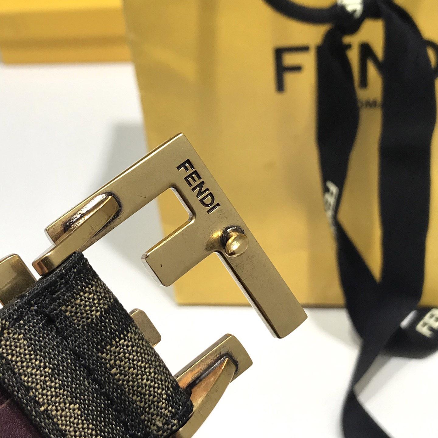 Fendi Brown Fabric Belt - FashionPlug