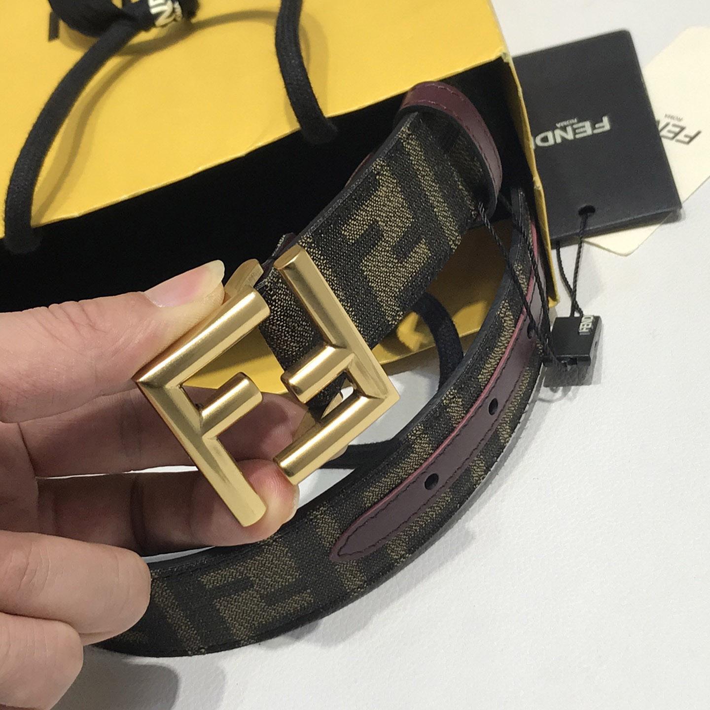 Fendi Brown Fabric Belt - FashionPlug