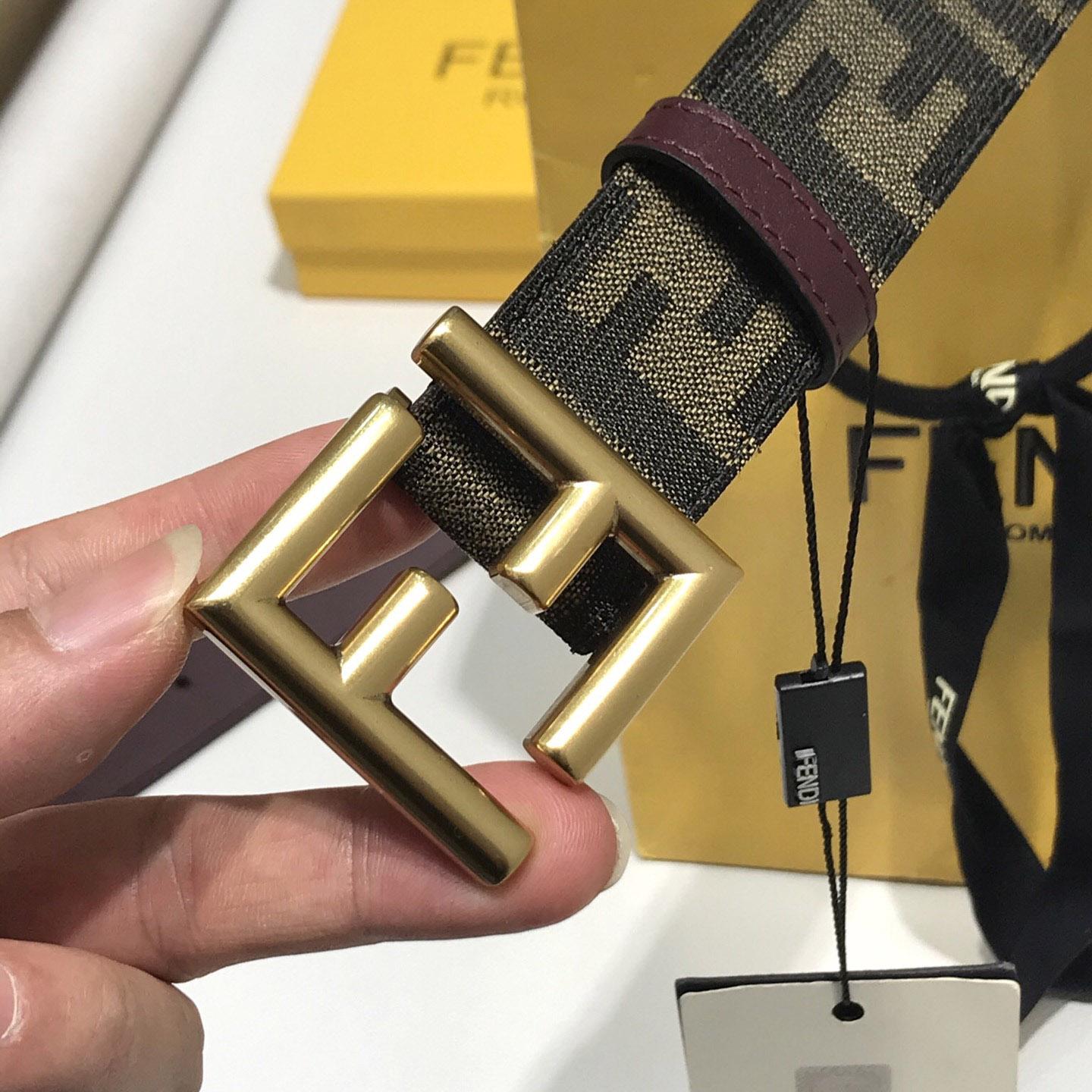 Fendi Brown Fabric Belt - FashionPlug