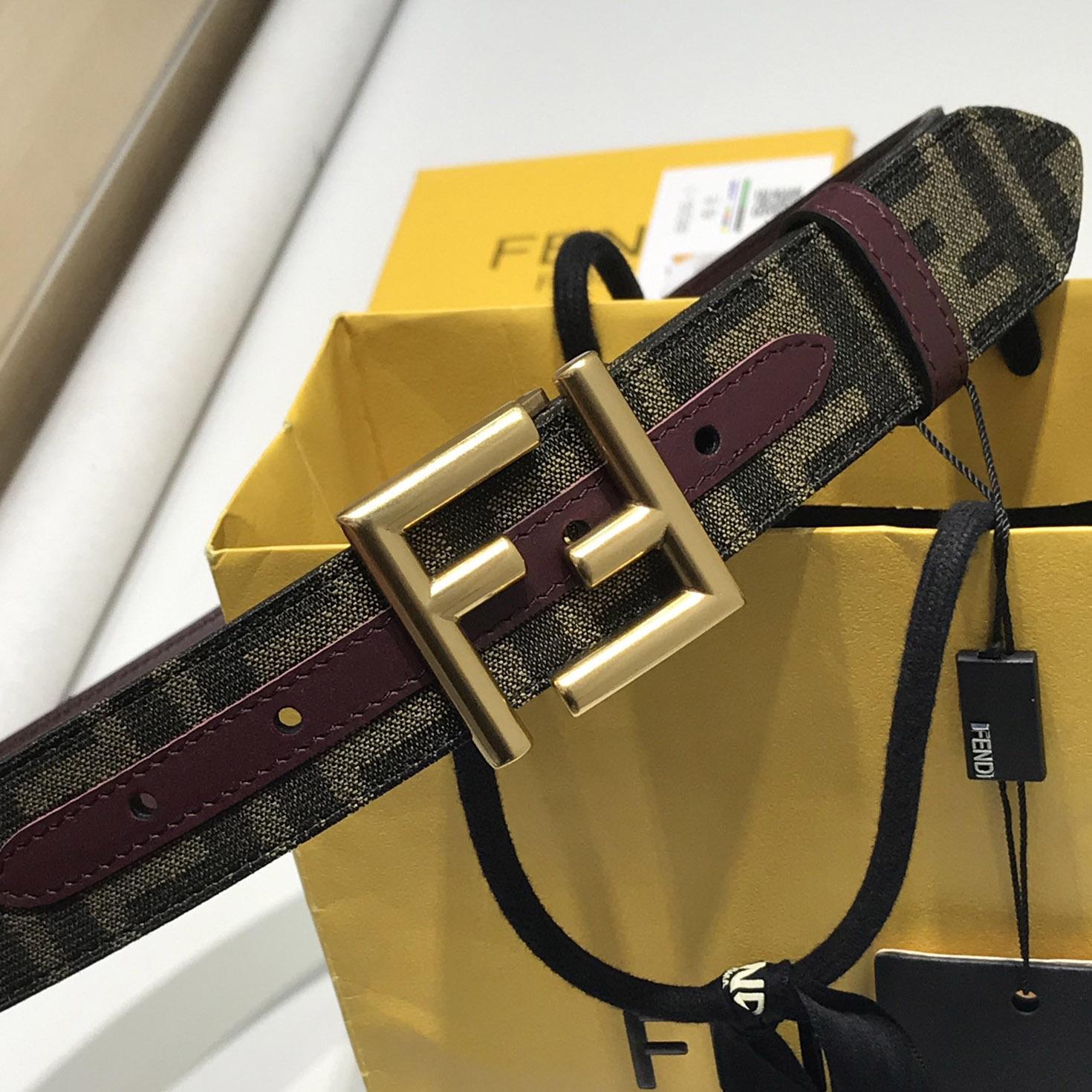 Fendi Brown Fabric Belt - FashionPlug