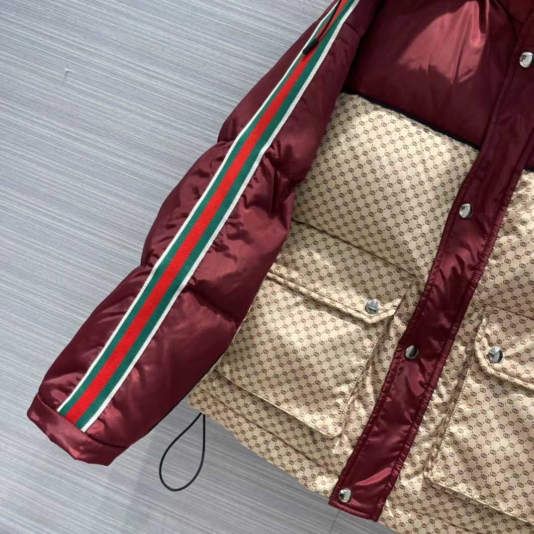 Gucci Jumbo GG Canvas Down Jacket - FashionPlug