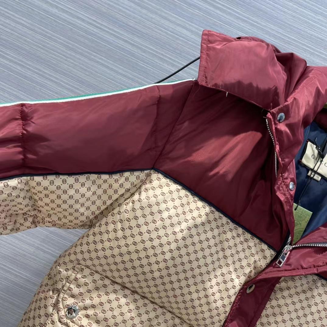 Gucci Jumbo GG Canvas Down Jacket - FashionPlug