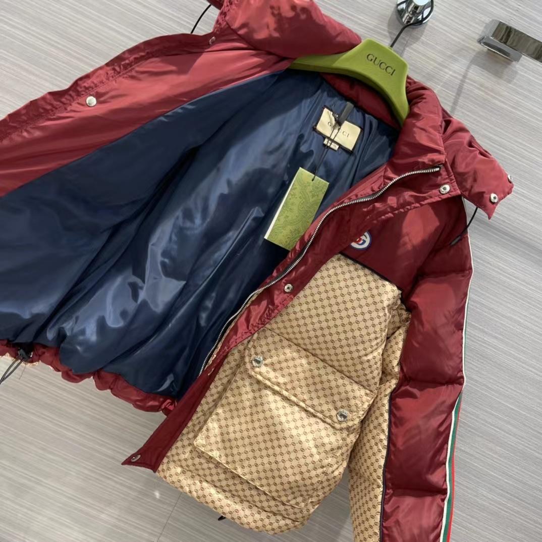 Gucci Jumbo GG Canvas Down Jacket - FashionPlug