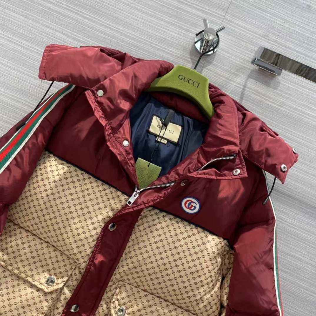 Gucci Jumbo GG Canvas Down Jacket - FashionPlug