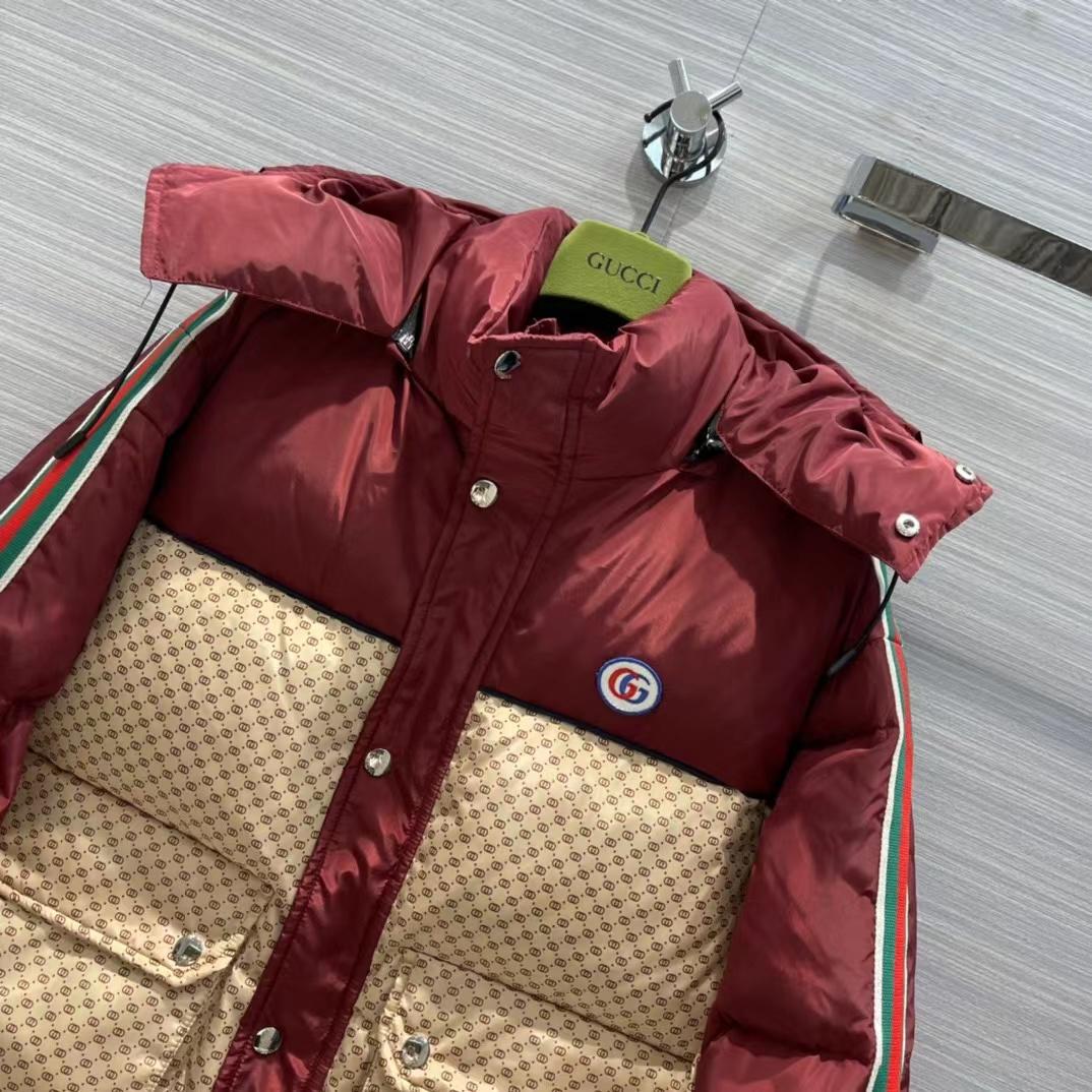 Gucci Jumbo GG Canvas Down Jacket - FashionPlug