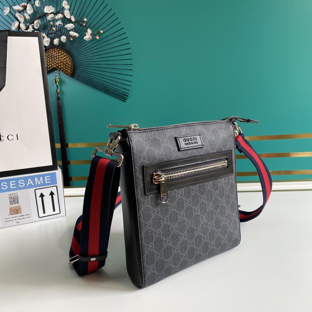 Gucci GG Black Small Messenger Bag(21-23-4cm) - FashionPlug
