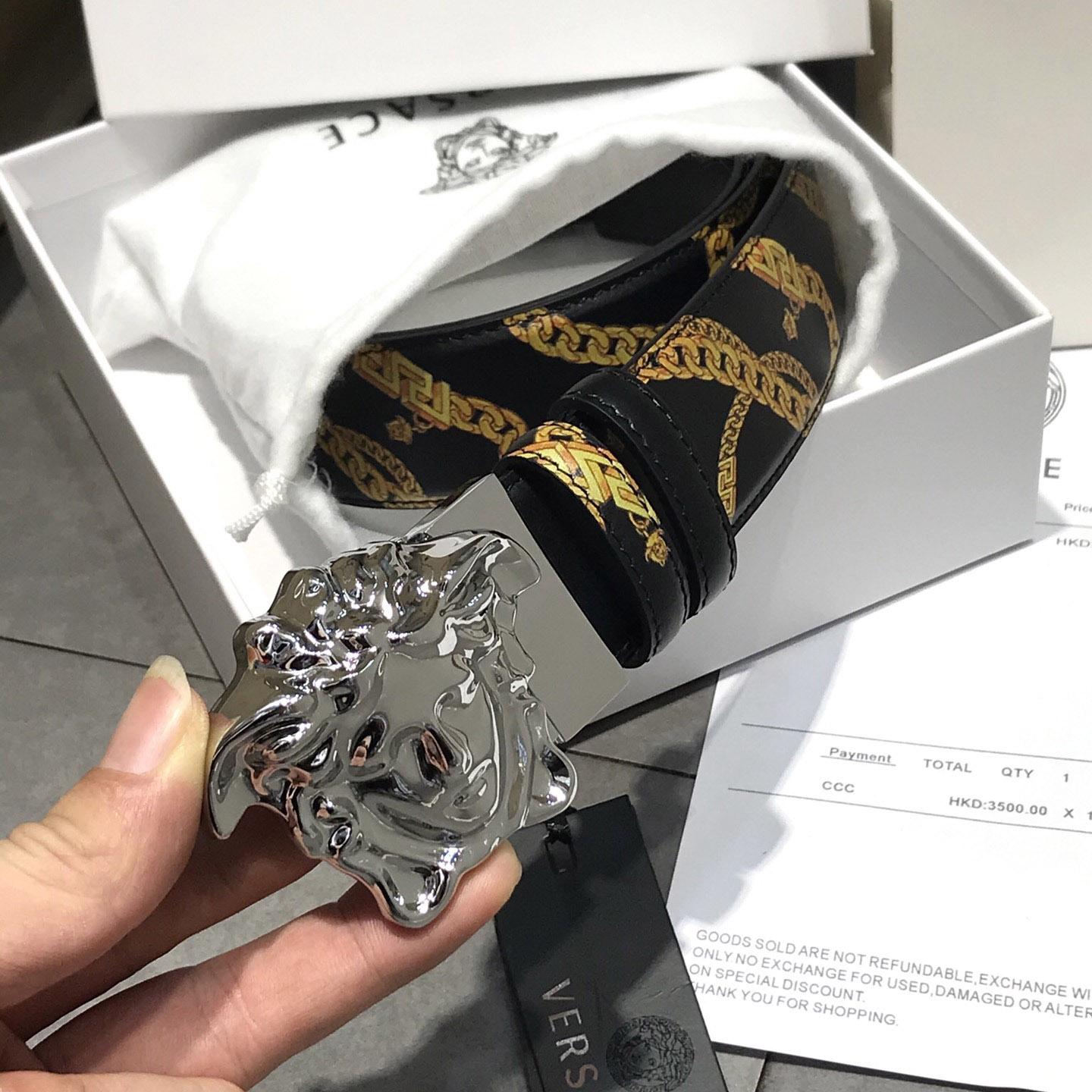 Versace Barocco Reversible Leather Belt  - FashionPlug