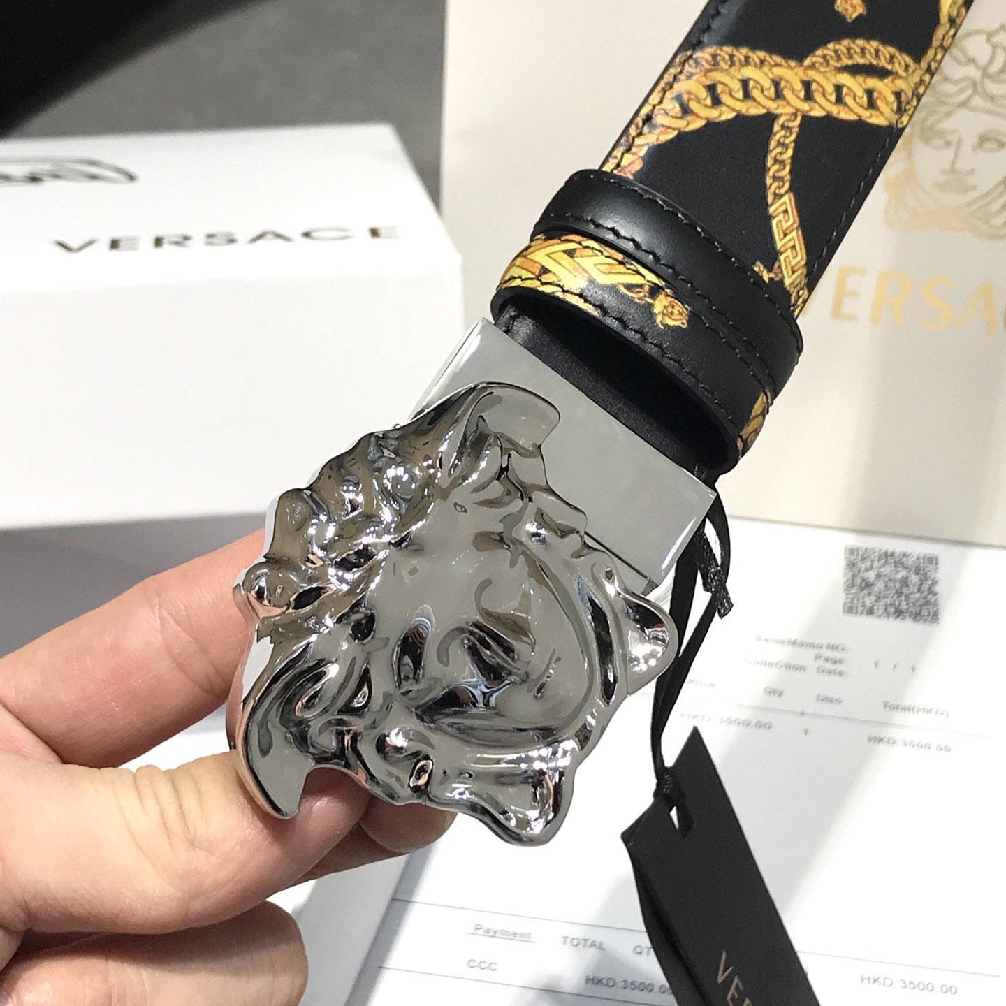 Versace Barocco Reversible Leather Belt  - FashionPlug
