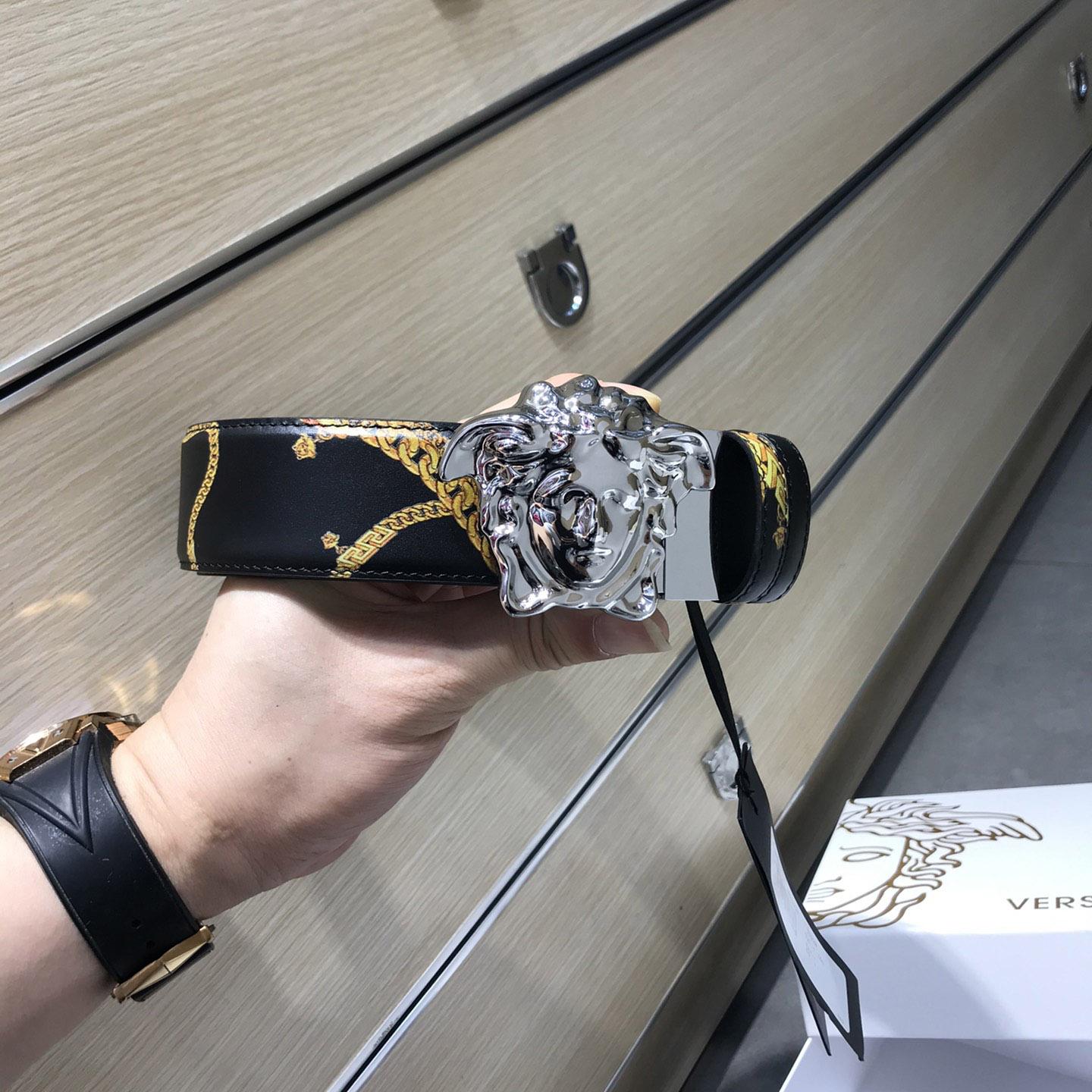 Versace Barocco Reversible Leather Belt  - FashionPlug
